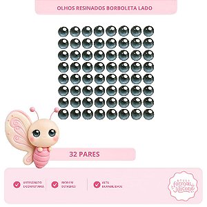 Olhos Resinados Borboleta De Lado