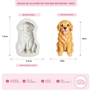 Molde de Silicone Pet Golden Retriever 1 Mini