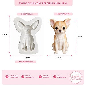 Molde de Silicone Pet Chihuahua Mini
