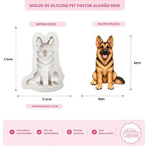 Molde de Silicone Pet Pastor Alemão Mini