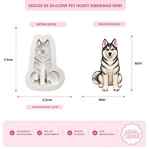 Molde de Silicone Pet Husky Siberiano Mini