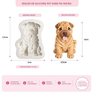 Molde de Silicone Pet Shar Pei Micro