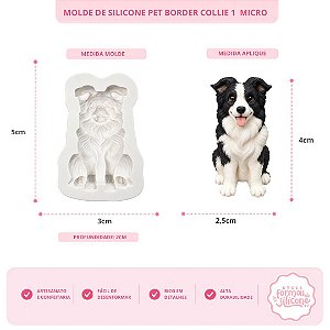 Molde de Silicone Pet Border Collie 1 Micro