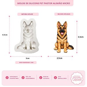 Molde de Silicone Pet Pastor Alemão Micro