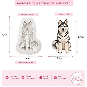 Molde de Silicone Pet Husky Siberiano Micro
