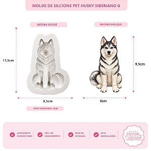 Molde de Silicone Pet Husky Siberiano G