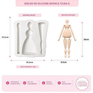Molde de Silicone Boneca Tilda G