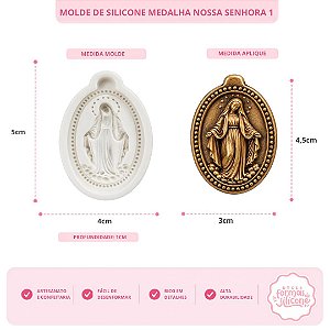 Molde de Silicone Medalha Nossa Senhora 1