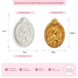 Molde de Silicone Medalha Nossa Senhora