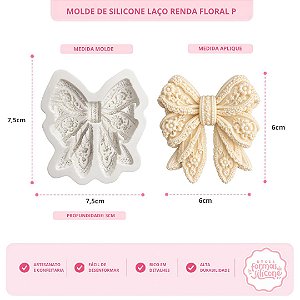Molde de Silicone Laço Renda Floral P