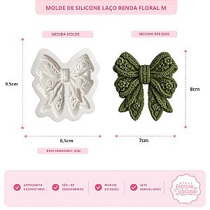 Molde de Silicone Laço Renda Floral M