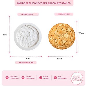 Molde de Silicone Cookie Chocolate Branco
