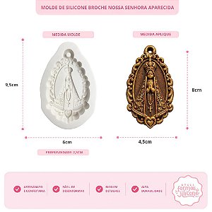 Molde de Silicone Broche Nossa Senhora Aparecida