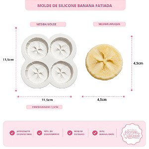 Molde de Silicone Banana Fatiada
