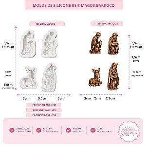 Molde de Silicone Reis Magos Barroco