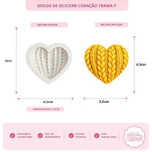 Molde de Silicone Coração Trama P