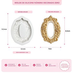 Molde de Silicone Número Decorado Zero