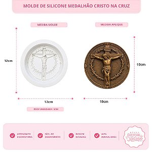 Molde de Silicone Medalhão Cristo na Cruz