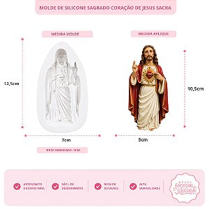 Molde de Silicone Sagrado Coração de Jesus Sacra