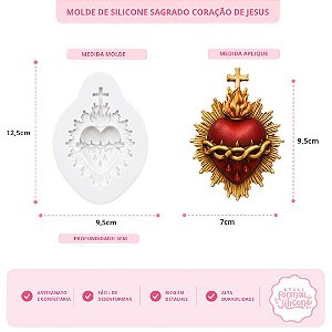 Molde de Silicone Sagrado Coração de Jesus Sagrado
