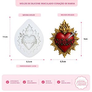 Molde de Silicone Imaculado Coração de Maria