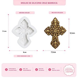 Molde de Silicone Cruz Barroca