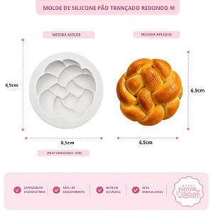 Molde De Silicone Pão Trançado Redondo M