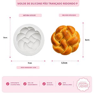 Molde De Silicone Pão Trançado Redondo P