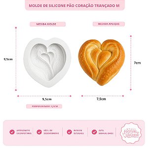 Molde De Silicone Pão Coração Trançado M