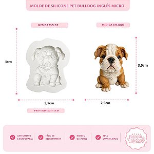 Molde de Silicone Pet Bulldog Inglês Micro