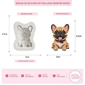 Molde De Silicone Pet Bulldong Francês Micro