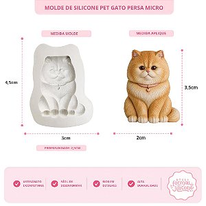 Molde De Silicone Pet Gato Persa Micro