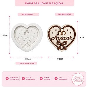 Molde De Silicone Tag De Açúcar