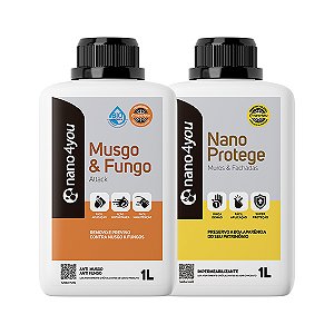 Kit Anti Fungos e Musgos (Musgo e Fungo Attack 1L & Nano Protege Muros e Fachadas 1L) - Nano4you