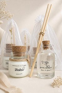 Kit Mini Vela 40g + Difusor 30ml | Personalizado Sina Ateliê