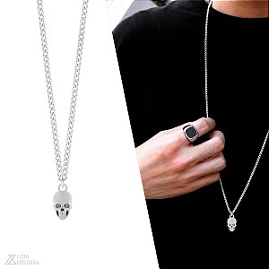 Colar Skull - Aço Inox