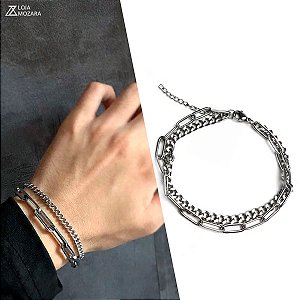 Pulseira Double - Aço Inox Regulável