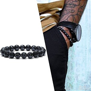 Pulseira Pedra Natural - Howlita Preta