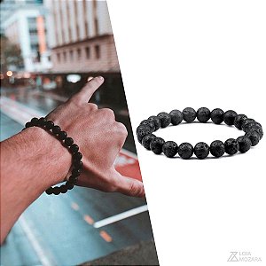 Pulseira Pedra Natural - Lava Vulcânica