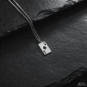 Colar Naipe Espadas - Aço Inox