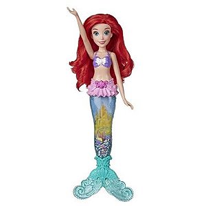 Boneca Princesas Ariel Glitter Luz e Brilho  - E6387 - Hasbro