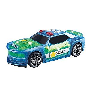 Carro a Pilha Polícia Luminosa - Azul - DMT6178 - Dm Toys
