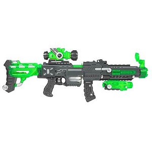 Metralhadora Lança Dardos Nerf Super Shot Lanterna Mira 75cm