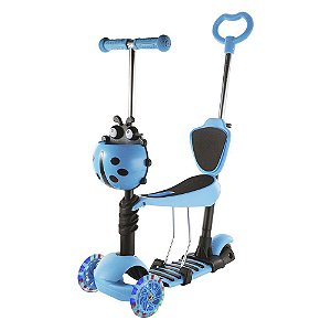 Patinete Infantil - Azul - 2 Em 1 Joaninha - DMR5548- DMTOYS