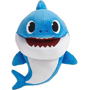 Baby Shark - Fantoche de Pelúcia  Azul com Música- 2354 - Sunny