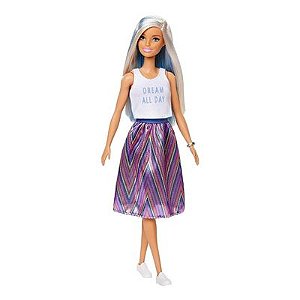 Barbie Fashionista Loira com Mechas Azuis- FBR37 -  Mattel