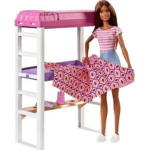 Barbie Móveis e Acessórios - Escritório e Quarto - Morena - DVX51 -  Mattel