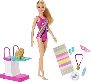 Barbie Nadadora Com Cachorrinho E Trampolim Dreamhouse - GHK23 - Mattel