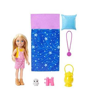 Boneca - Barbie Chelsea - Dia de Acampamento - 13 cm - HDF77 - Mattel