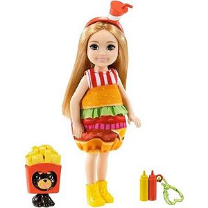 Barbie  Chelsea Club com Bichinho - Fantasia de Sanduíche  GHV69  - Mattel